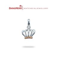 Shing Heng 9K White & Rose Gold Diamond Crown Pendant