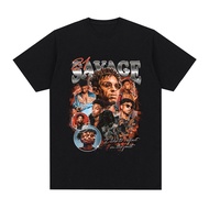 2025Rapper 21 Savage Graphic T Shirt Men Women Vintage Hip Hopnew23 ZZHP