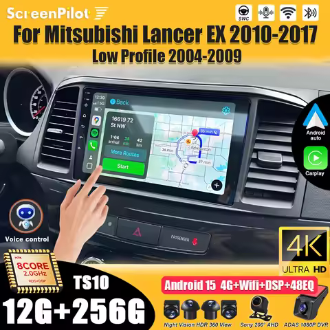 Android 16 For Mitsubishi Lancer 10 CY 2007-2017 Car Radio 2 din Multimedia Video Player Carplay Mir