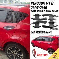 PERODUA MYVI 2018-2023 DOOR HANDLE INNER BOWL COVER Carbon Fiber Protector pelekat pelindung pintu K