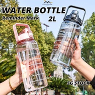 {SG} 2L Water Bottle Water with Straw Portable Gym Water Bottle 2 Litre Water Bottle 2L Big Water Bo