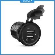 BOKEWU 12V 2.1A Dual USB Car Charger Power Socket Plug for Auto Boat Waterproof Mobile Phone Charging Adapter