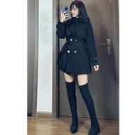 HANA women's trench coat, loose shape, thick material, belted sleeves 172 trench coat woman coat for