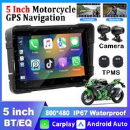 5inch Motorcycle DVR Waterproof GPS Motorcycle Navigation Wireless Carplay Android Auto Dash Cam IP6