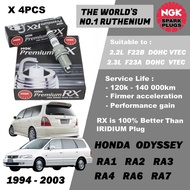NGK Premium RX Spark Plug - Honda Odyssey 1st Gen RA1-4 RA6 RA7 2.2L F22B 2.3L F23A VTEC DOHC 16V ( 