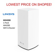 Lowest On Shopee - Linksys Velop Whole Home Intelligent Mesh WiFi 6 AX4200 System Tri-Band, 1-pack MX4200