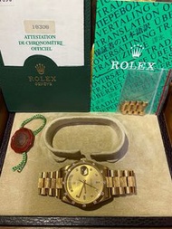 Rolex Day-Date 18k 黃金鑽石腕錶18308全齊1990年表上行交收加$1000可交换