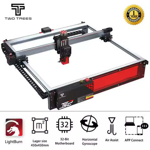 TwoTrees TS2 80W CNC Laser Engraver Auto Focus Wifi Control Wood Laser Cutting Machine 450x450mm Wit