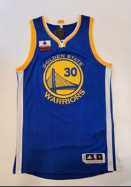 Curry Adidas 真網眼 Warriors Blue R30 Team Authentic AU NBA Finals Jersey M + 0 落場版 球員版 波衫 球衣