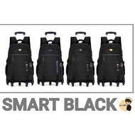 !!! Trolley school bag / Trolley backpack, Smart Black model, 6 wheels