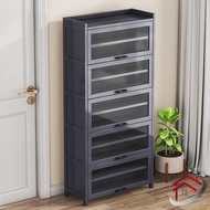 【various.my】 Gray Shoe Rack Cabinet Dustproof Multi-Layer Shoe Shelf Large Capacity Storage Cabinet Shoe Rack 2 Layers