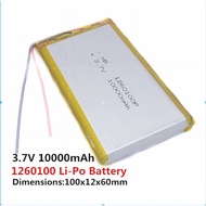 NEW Large Capacity 3.7V,10000mAH,1260100 Polymer lithium ion /Li-ion Rechargeable battery for Tablet