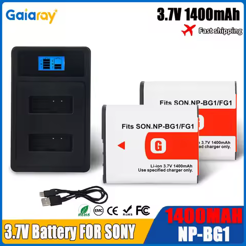 NP-BG1 NP-FG1 NP BG1 FG1 Battery With LCD Dual Charger For Sony Cyber-Shot DSC-W100 DSC-WX1 DSC-H50 