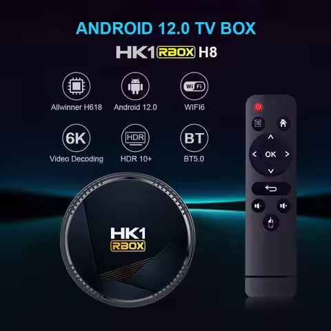 10PCS LOT HK1 RBOX H8 Android 12 TV Box Allwinner H618 4GB RAM 128GB ROM Wifi6 6K Decode BT5.0 5G Du