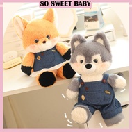Animal Plush Toy Wolf Fox Plushie Anak Patung Wolf Fox Cute Doll Stuffed Soft Wolf Fox Patung Comel