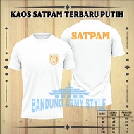 kaos satpam terbaru cream.kaos security cream /kaos satpam putih / kaos kerah tinggi satpam cream