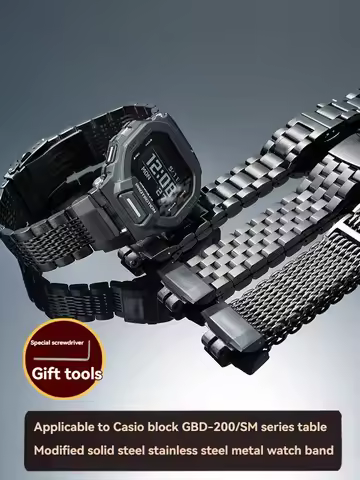 GBD 200 Watchband For G-SHOCK Casio GBD-200-1A GBD-200RD-4 series Stainless steel strap metal bracel