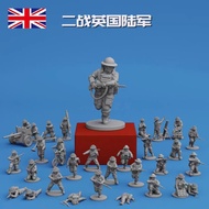 Ready Stock 1/72 World War II British Army 3D Printing Resin Soldier White Model Finished Product Br