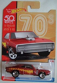 Hot Wheels 70s, RED with FLAME '70 DODGE CHARGER R/T 50TH ANNIVERSARY 1/10 Hot Wheels 70s, RED with 