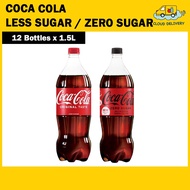 Coke Coca Cola Less Sugar / Zero Sugar (12 x 1.5L) - Expiry See Product Description