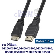 HDMI cable 1.8m To Nikon Z5 Z6 Z6 II Z7 Z7 D750 D780 D800 D800E D810 D810A D850 D4S D5 D6 HD TV Moni