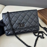 近新品 香奈兒/Chanel 2.55WOC So black全黑鏈條包 芯片款