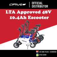 48V 10.4Ah AM Express Electric Scooter EScooter UL2272 LTA Approved With Front &amp; Rear Suspension Max Load 120KG Front &amp; Rear Lights Suitable For Food Delivery &amp; Leisure