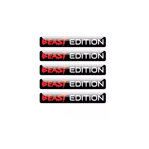 2pcs for Beast Edition Funny Pair of Domed Logo Decal Stickers 3D Gel Car Badge 78x12mm