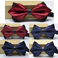 1120Korean style men's bow tie pointed horns leather arrow bow polyester silk bow tie