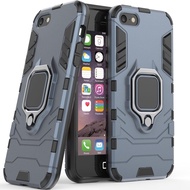 iPhone 5 5s SE Phone Case Silicone TPU and Hard PC Luxury Armor Shockproof Metal Ring Holder Cover C