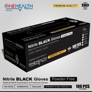 Black NITRILE POWDER Gloves - FREE ONEHEALTH