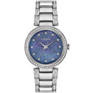 Citizen Eco-Drive Blue Dial Silver Stainless Steel Women Watch EM0840-59N