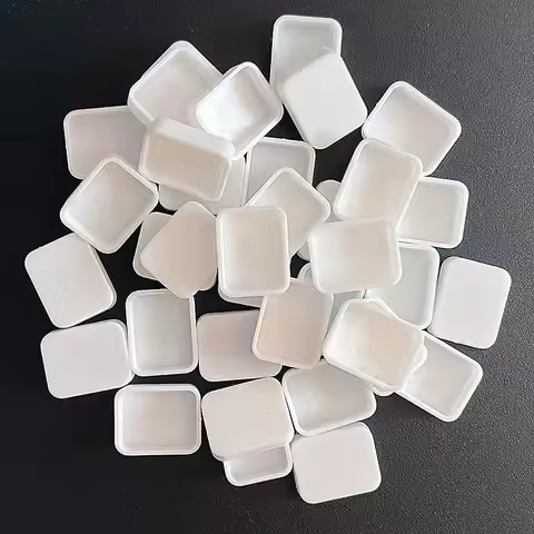 25/50/100pcs 1ml Rounded Corner Empty Watercolor Paint Pans Rectangle White Pigment Pans for Waterco