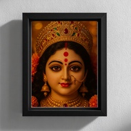 God Statue Goddess Durka The Great Of Victory Size 4x6 Inches (10x15cm) With Auspicious Frame