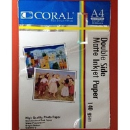 Photo Inkjet Photo Paper Coral Double Side Matte A4 140 Gsm