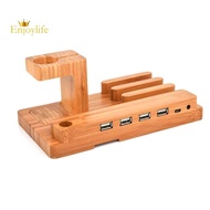 Bamboo Wood Mobile Phone Stand Suitable for  Mobile Phone Charging Stand Suitable for  Watch Charging Base