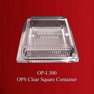 OP-L300 Square Cake Clear Container for 7" Cake * Bekas Plastik sesuai untuk Kek 7"