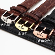 Strap fossil fossil Watch Strap Genuine Leather Unisex Pin Buckle Bracelet 14|16|18|19|20|21|22mm