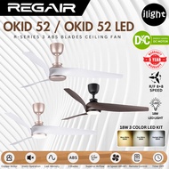 REGAIR OKID 52 / OKID 52 LED 52 INCHES DC MOTOR 3 BLADES 8R+8F SPEEDS 3C LED REMOTE CONTROL CEILING 
