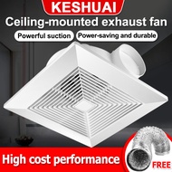 【Keshaui】Bathroom exhaust fan low noise household ceiling ventilation fan kitchen exhaust fan 6/8/10/12/14 inches (free exhaust pipe)