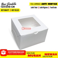 Box 12x12x8 Ivory 25 Pcs / Box Snack / Dus Mini Cake / Dus Korean Cake / Dus Chiffon / Box Pancake