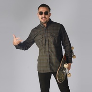 DGM Kemeja Pria Corduroy Panjang Motif Kotak Kotak Premium Limited Edition Kemeja Corduroy Hijau Cok