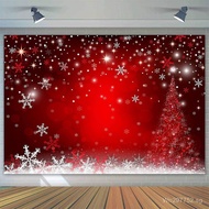 Theme Red Christmas Starry Sky Foreign Trade Studio Background Photography Backdrop Christmas Tree N