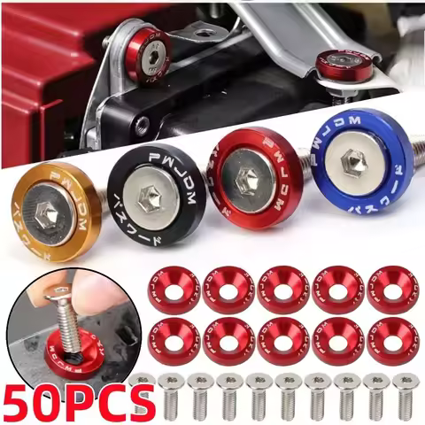 10-50PCS Car Mudguard Screw Gasket JDM Car Modification Bumper Engine Reinforcement M6 Screw Decorat