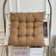 1PC 45x45cm Warm Brown Quilted Tie-Strap Cushion - Non-Slip Thickened For Office/Dining Chairs & Bay