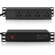 10 inch Rack PDU, 4 Rear Outlets, 1020J Surge Protection &15A Overload Switch, 1U RackMount, Rack Mo