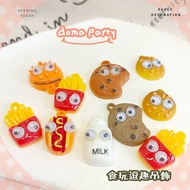 Bean Mom Hand-Made Materials Groceries Candy Toys Pendants Hot Dogs Burgers French Fries Earring Art