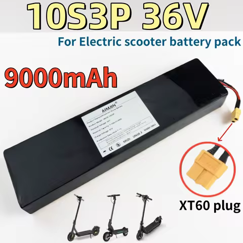 36V 10S3P 9000mAh 18650 rechargeable lithium-ion battery 500W built-in BMS Suitable for KUGOO S1, S2