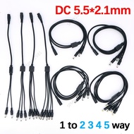 DC 5.5x2.1mm Power Splitter Cable 1 Female To 2/3/4/5 Male 18AWG 22AWG Plug Adapter for LED Strip Li