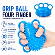 TPR Grip Ball Four Finger Stroke Physio Hand Exercise Rehabilitation Stress Squeeze Bola 四指握力球老人中风 H